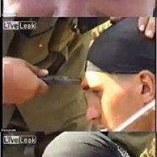 Russian soldier shot in the head by AK-47