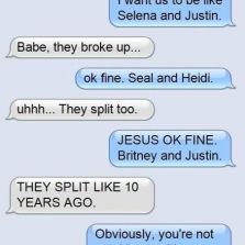 I want us to be like…break up