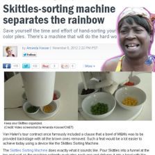 Skittles-sorting machine
